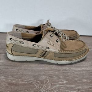 Clarks Hommes Brown Leather Slip-On Loafer Shoes Men's Size 13 M